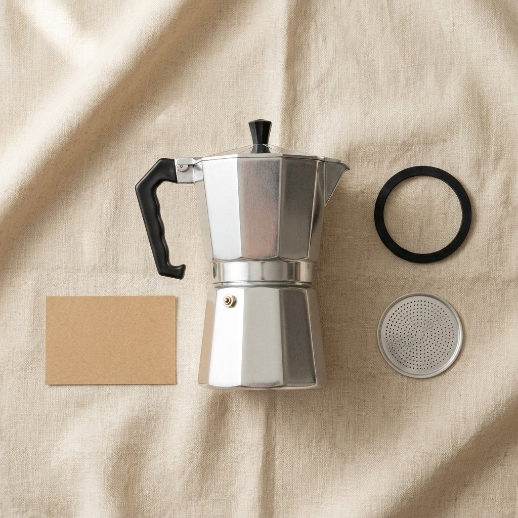 Pura Moka moka pot with spare gasket and filter plate